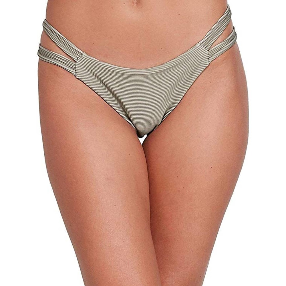 RVCA Army Green Mid Rise Medium Coverage Bikini Swim Bottoms Size Small